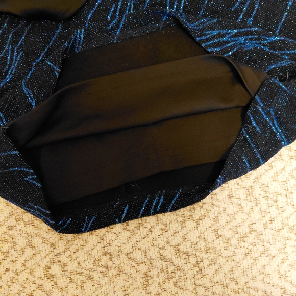 Vintage Jump Party Dress Black and Blue Sparkle Midi 30" Length Size 5/6 - Picture 6 of 7